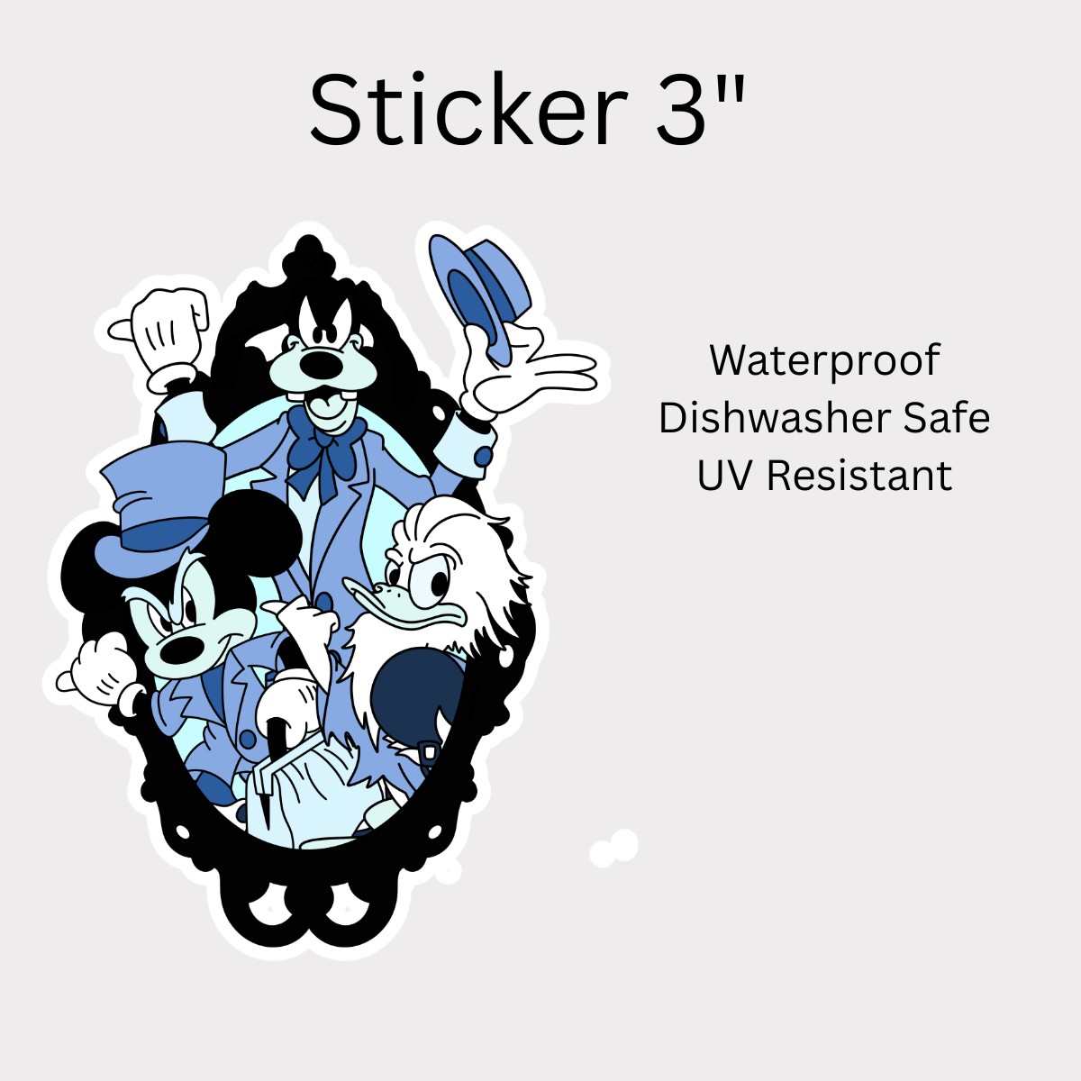 Haunted Mansion Friends White Vinyl Sticker