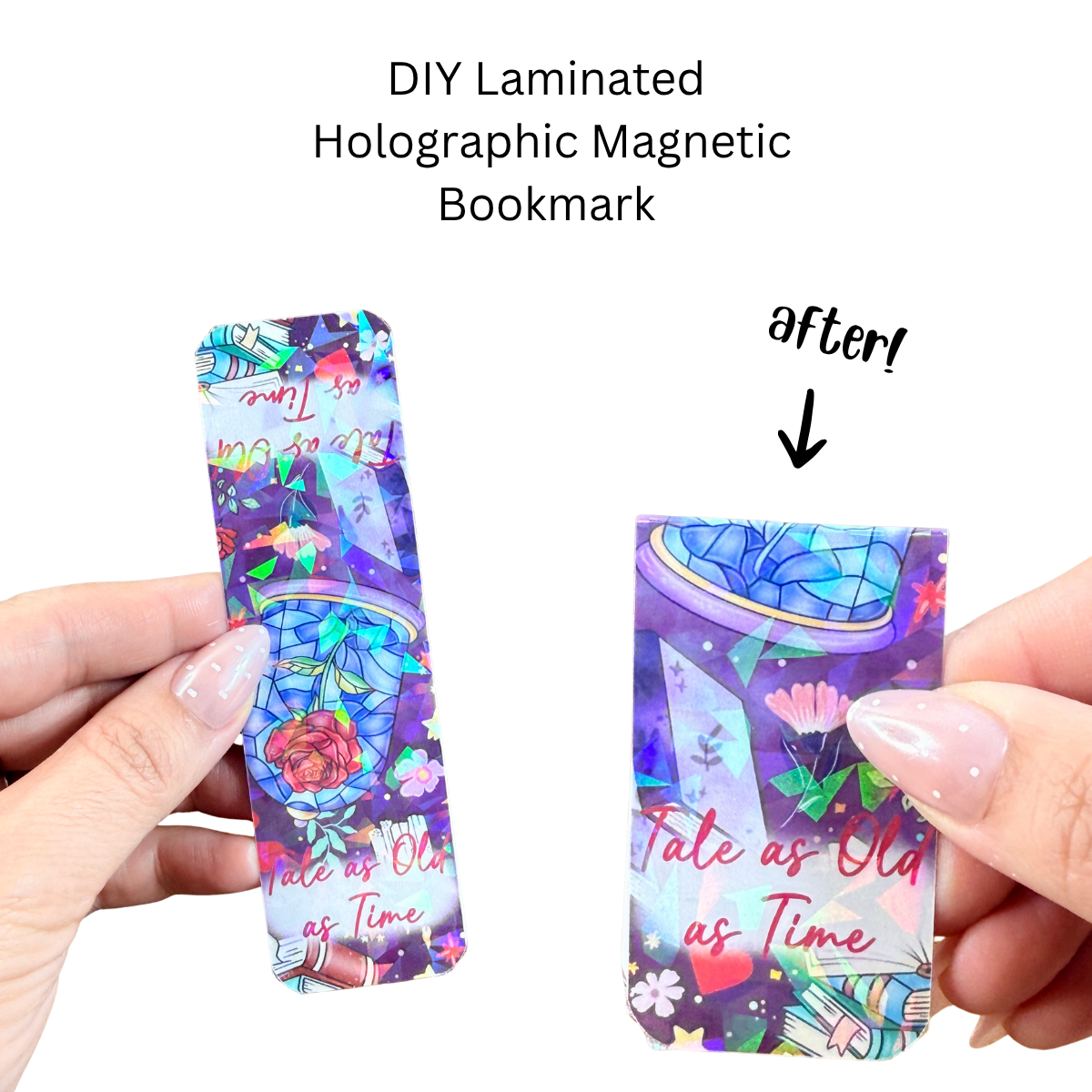 Tale as Old As Time Holographic Rectangle Magnetic Bookmark DIY