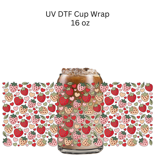Strawberries UV DTF Cup Wrap
