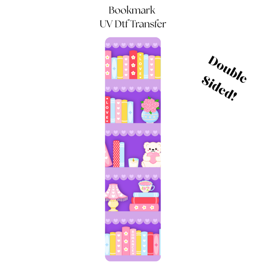 Purple Bookshelve UV DTF Bookmark Transfer