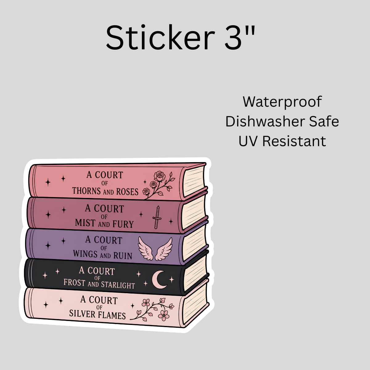 A Court Books White Vinyl Sticker