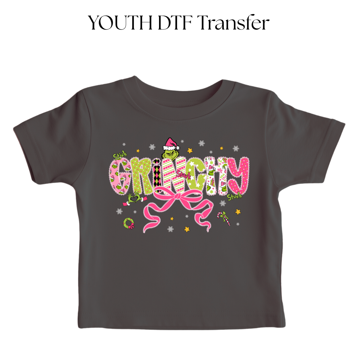 YOUTH Green Monster Lace Bow  DTF Transfer