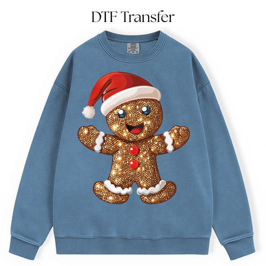 Sparkly Gingerbread Man DTF Transfer