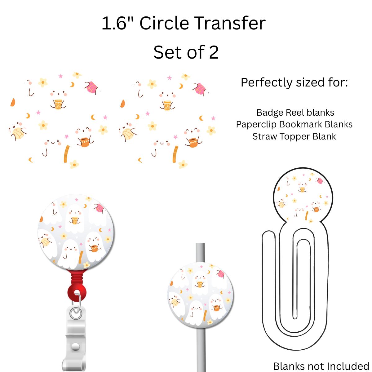 Ghosties and Pan 1.6” UV DTF Transfer Set of 2