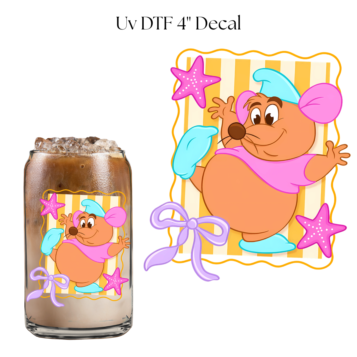 Gus Ella Mouse 4” UV DTF Cup Decal