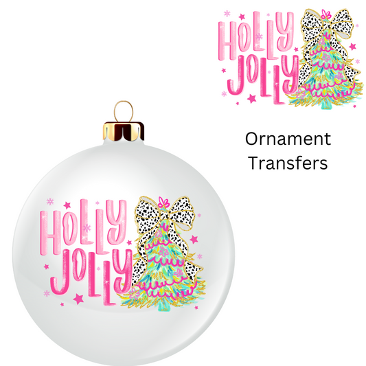 Holly Jolly Ornament Transfer UV DTF