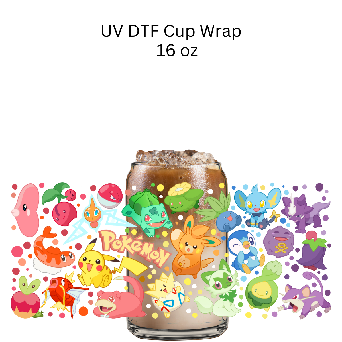 Colorful Poke UV DTF Cup Wrap