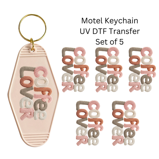 Coffee Lover Set of 5 Keychain Transfers
