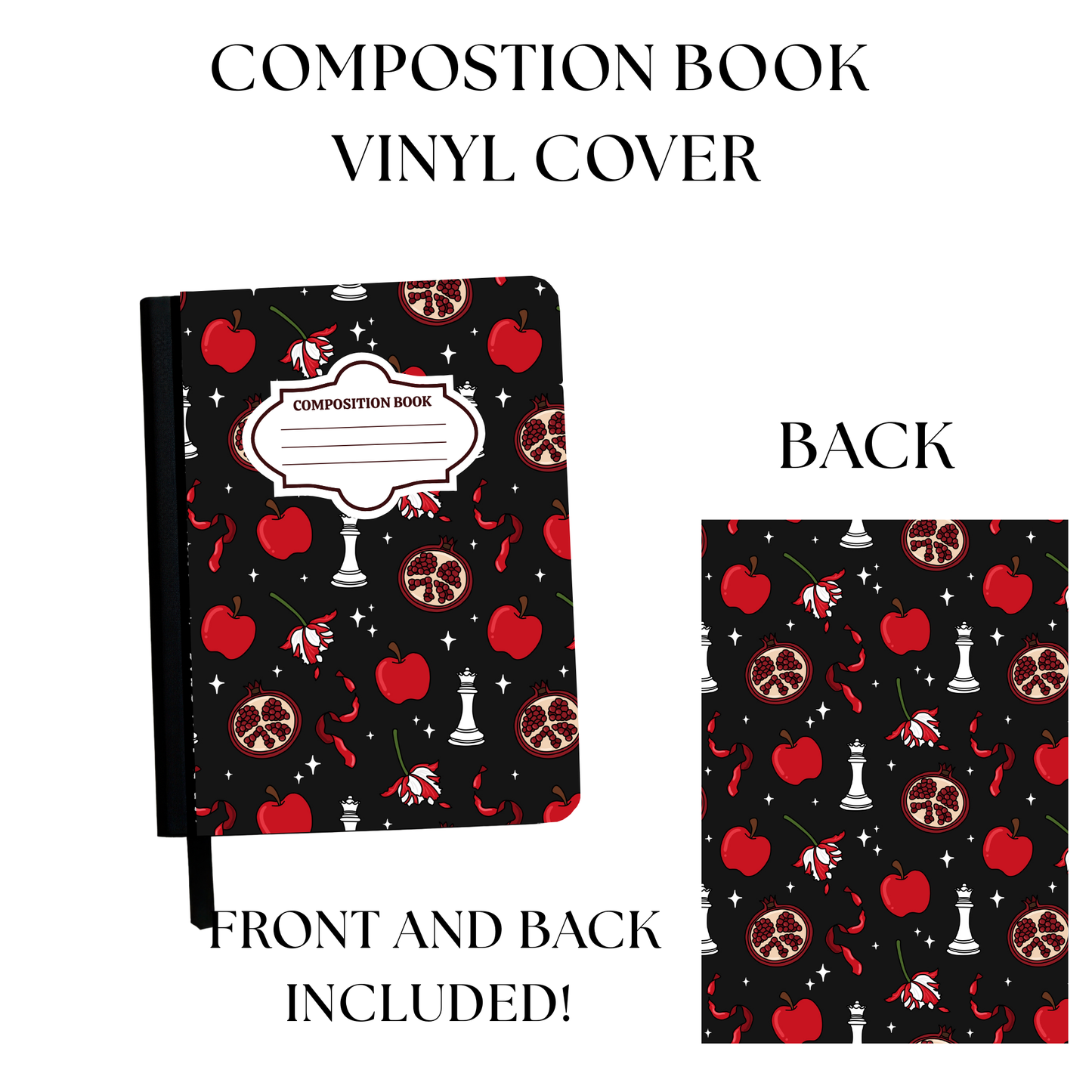 Vampire Wolf Book Composition Notebook Vinyl Cover