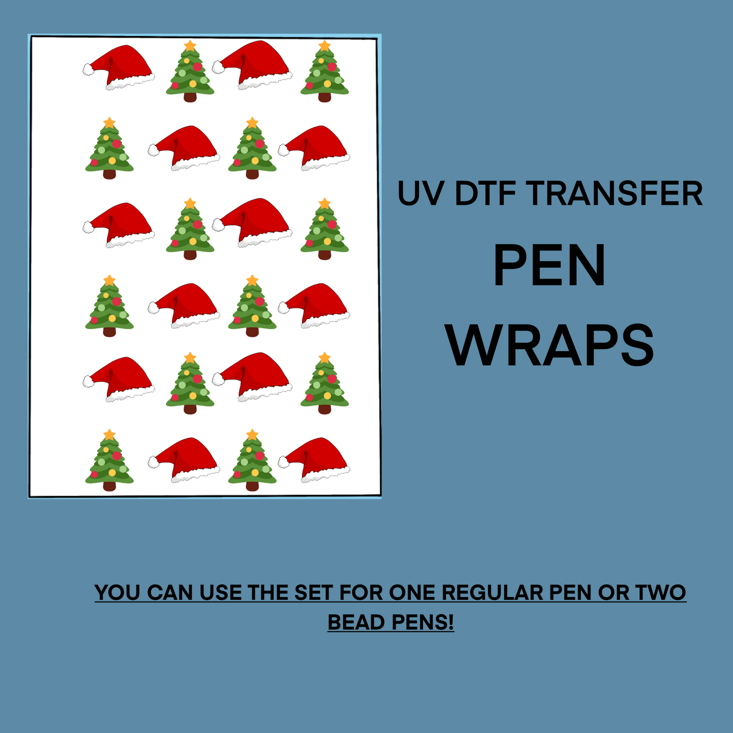 Christmas Pen Wrap UV DTF