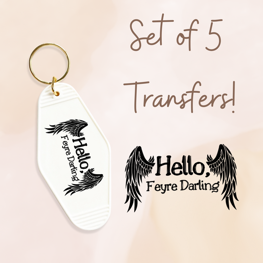 Hello Black Wings UV (MOTEL KEYCHAIN)