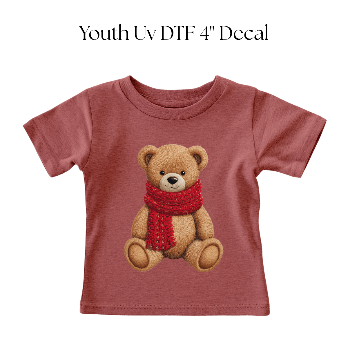 YOUTH Winter Scarf Bear DTF Transfer