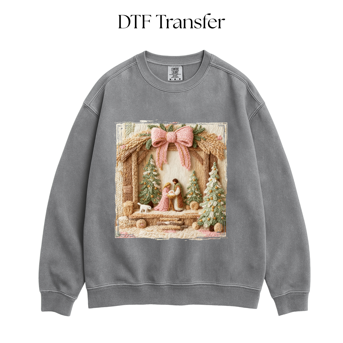 Pastel Nativity Faux Yarn DTF Transfer