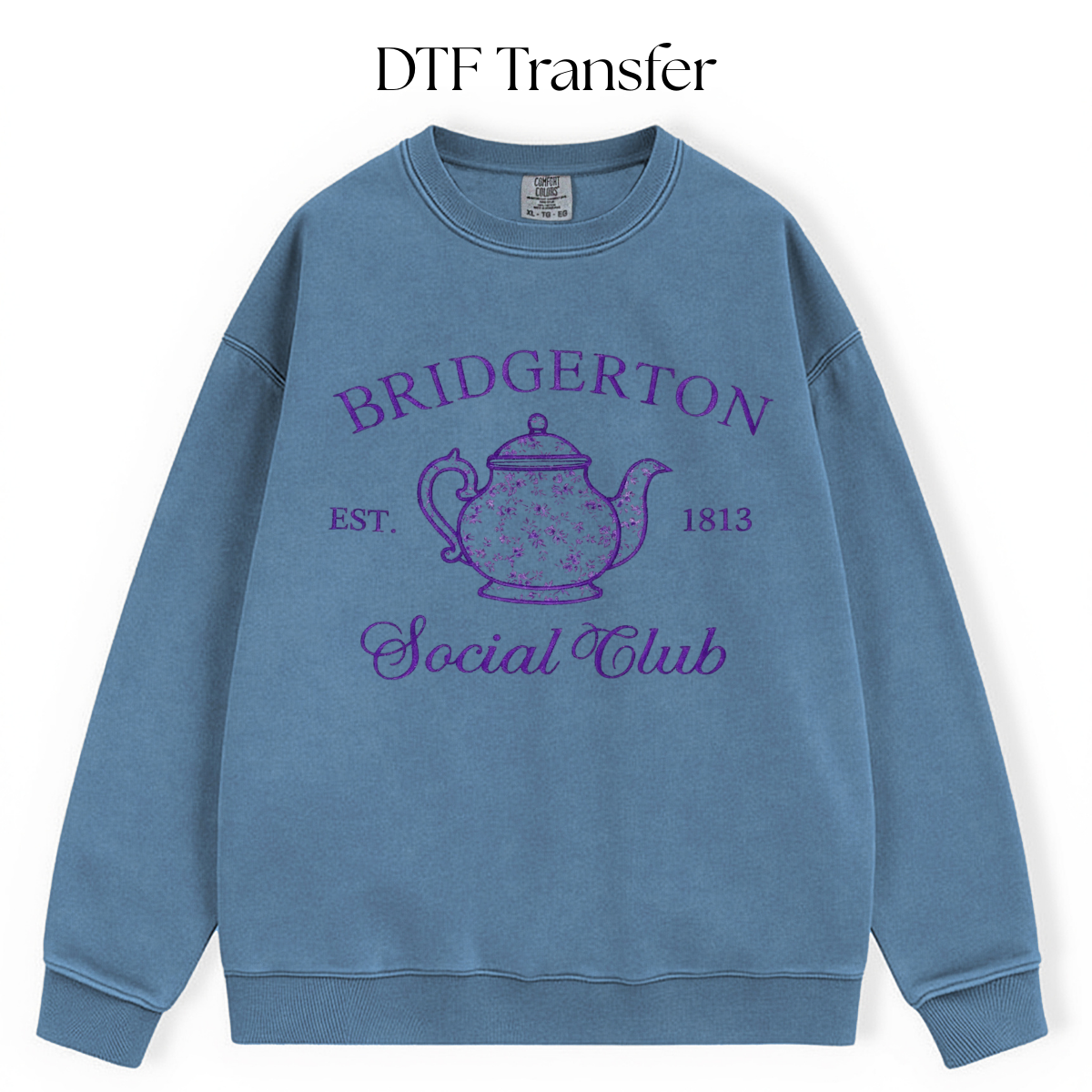 Bridge Social Club Purple Single Color DTF Transfer
