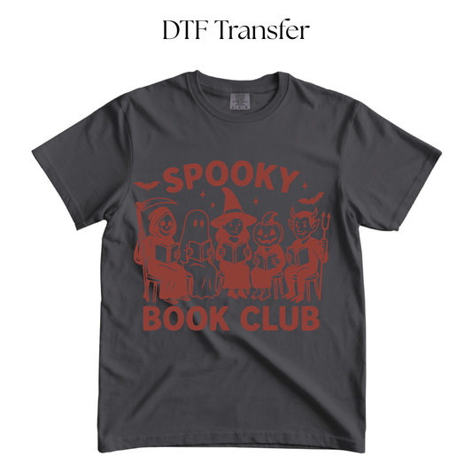 Red Spooky Book Club Single Color DTF Transfer