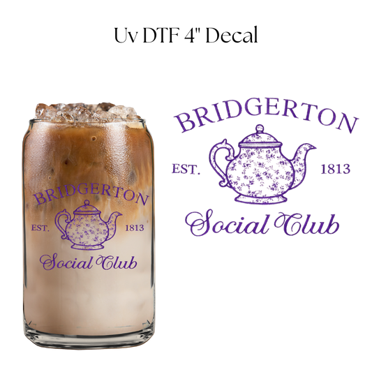 Bridge Social Club Purple 4” UV DTF Decal