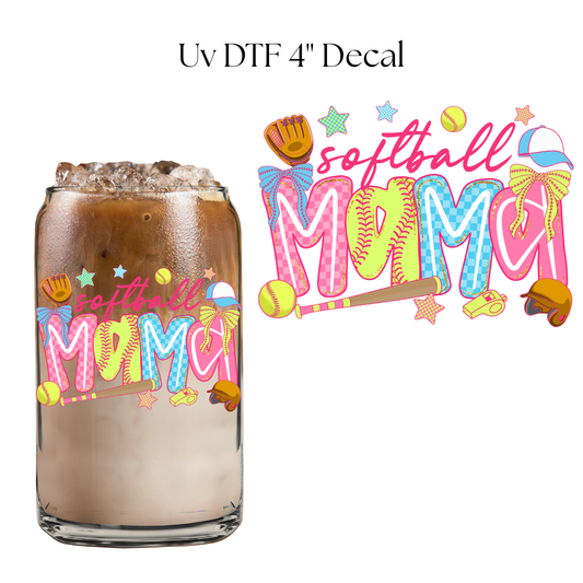 Softball Mama 4” UV DTF Decal