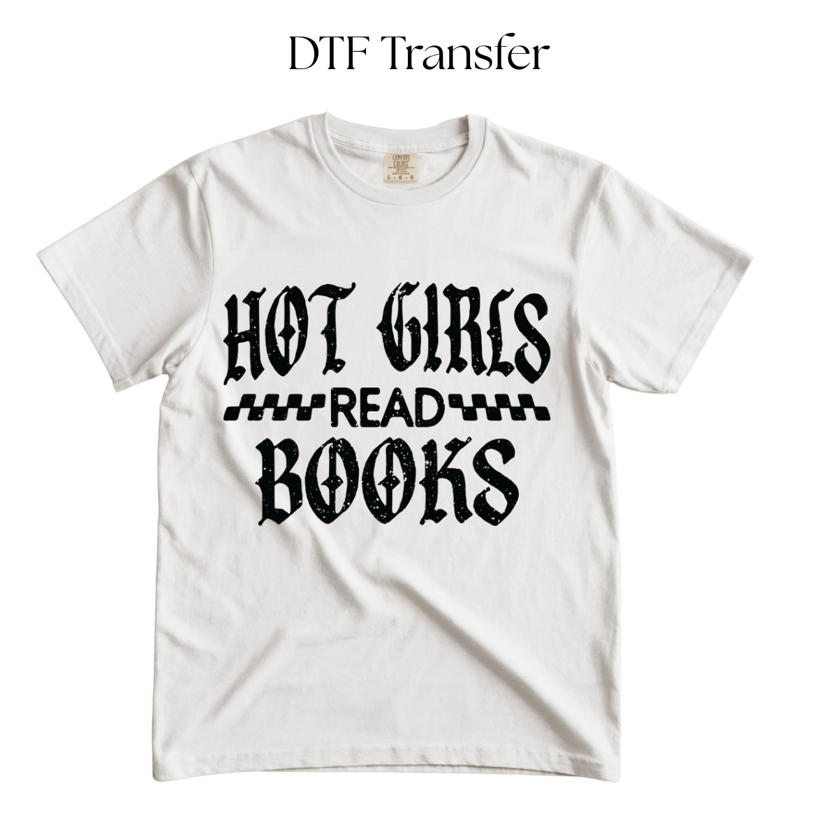 Hot Girls Read Books Single Color DTF Transfer