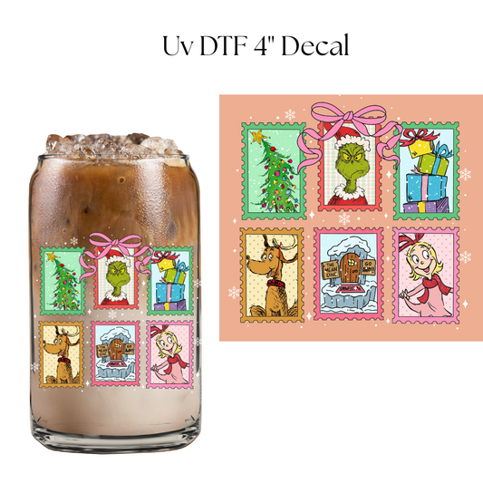 Green Monster Stamps 4" UV DTF