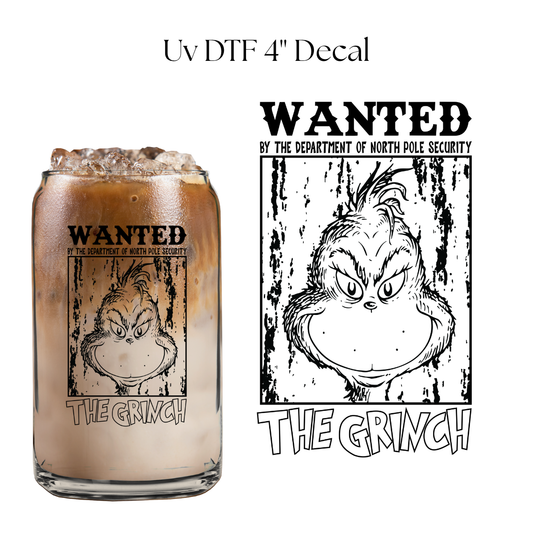 Wanted Green Monster 4” UV DTF Decal