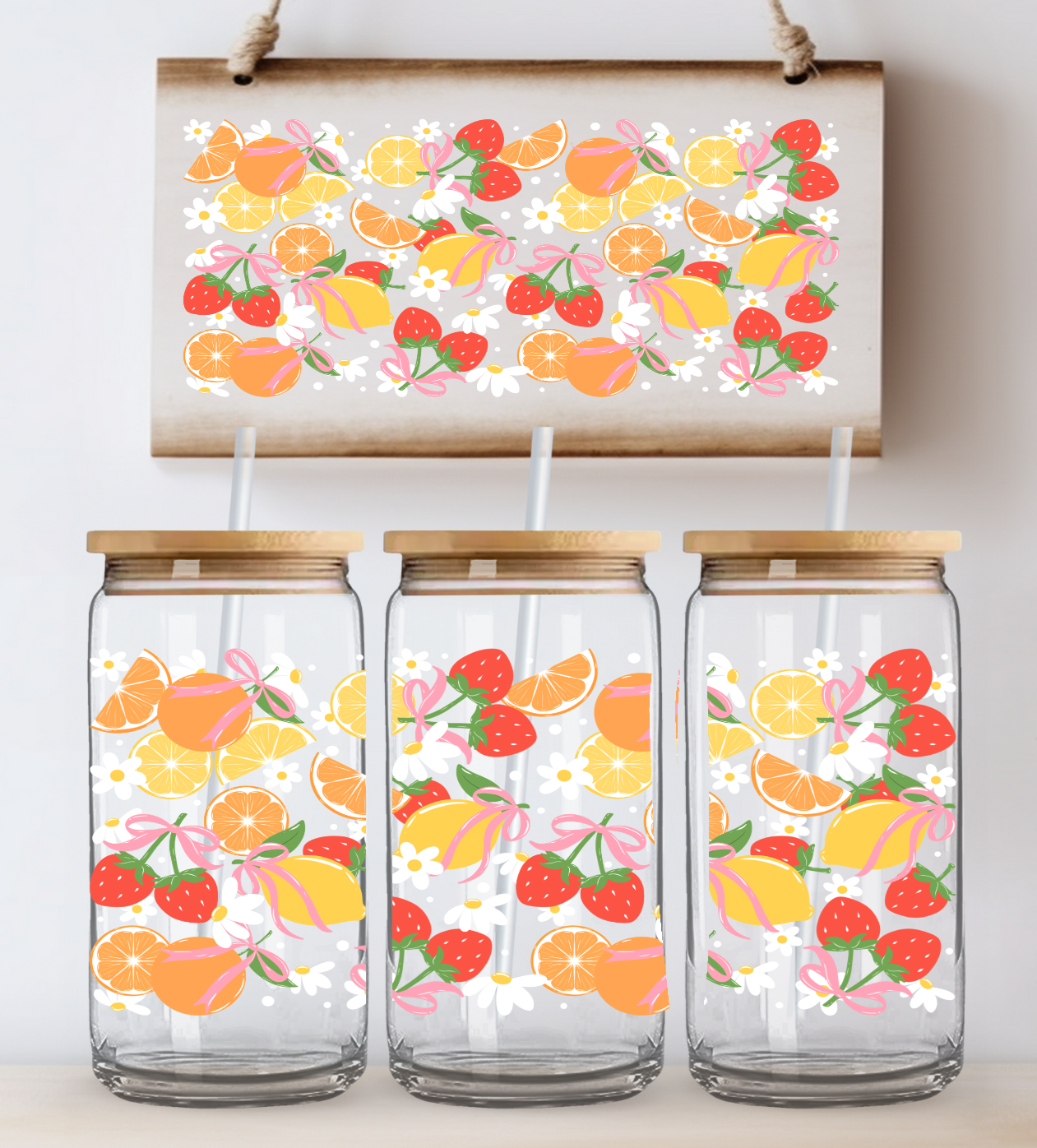 Citrus & Strawberries UV DTF Wrap DOUBLE SIDED