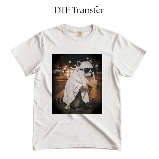 Raccoon Coffee DTF Transfer