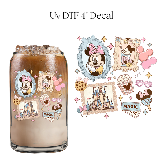 Girl Mouse Frames 4” UV DTF Decal