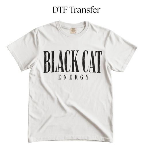 Black Cat Energy Single Color DTF Transfer