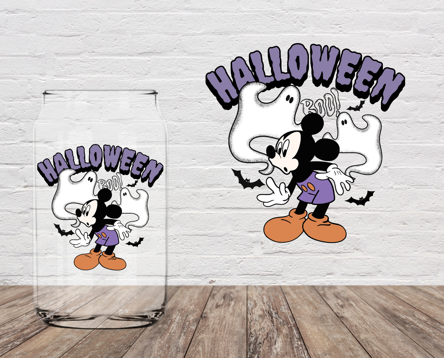 Halloween Magical Mouse Boo DOUBLE SIDED 4" UV DTF