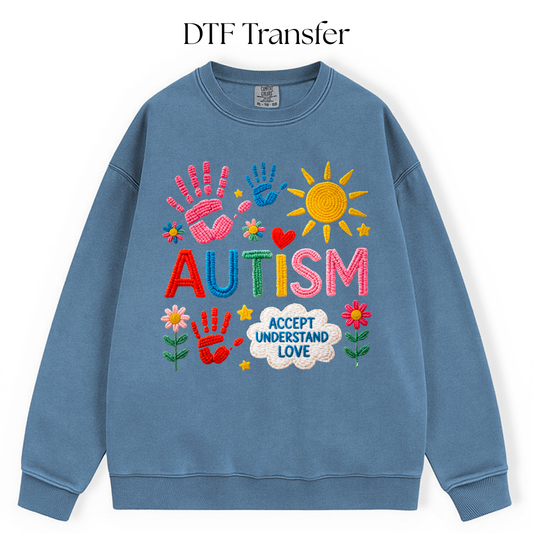 Autism Faux Knit DTF Transfer