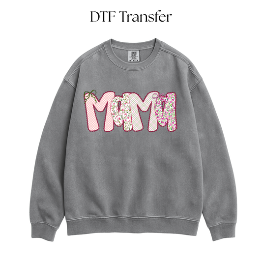 Plaid Floral MAMA DTF Transfer