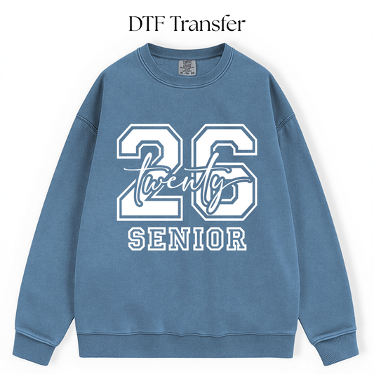 26 Senior White Single Color DTF Transfer
