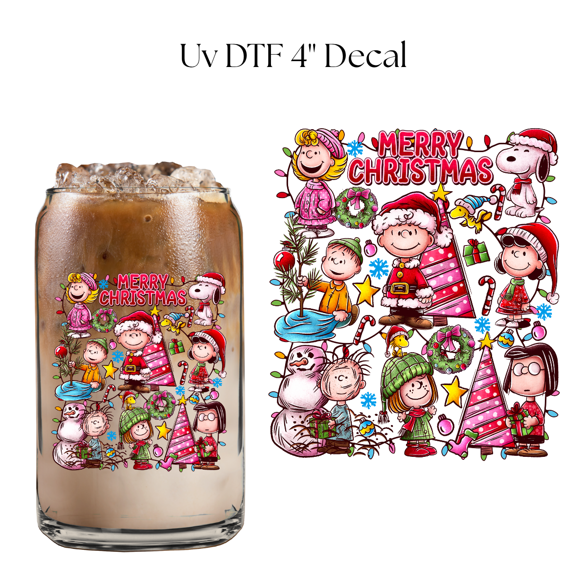 Merry Christmas Snoop and Friends 4” UV DTF Decal