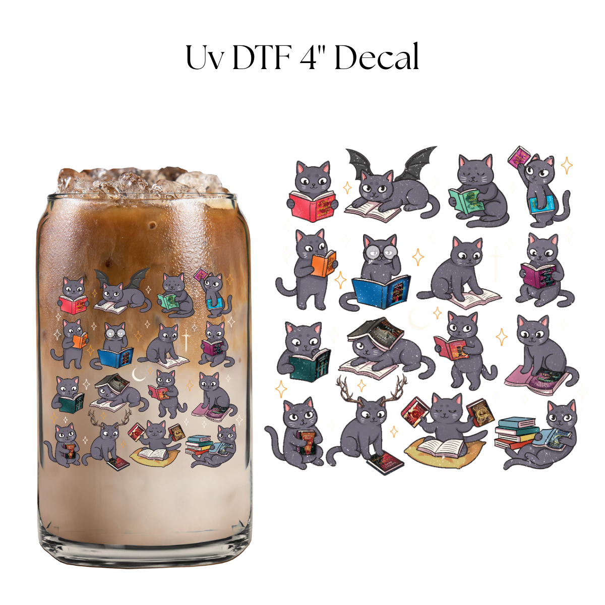 Cats Court Books 4” UV DTF Decal