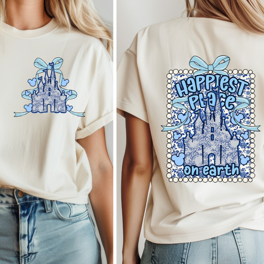 Happiest Place Blue SET Includes Pocket Print Dtf Transfer