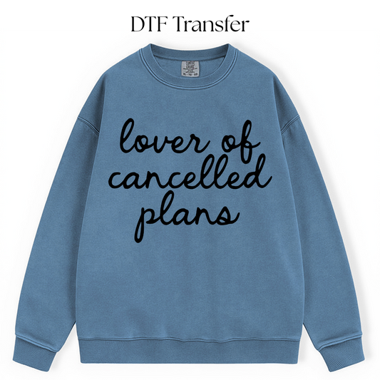 Lover of Cancelled Plans Single Color DTF Transfer