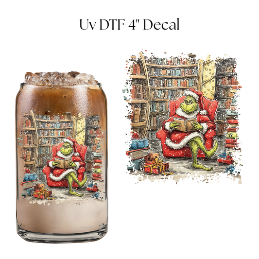 Green Monster Reading 4” UV DTF Decal