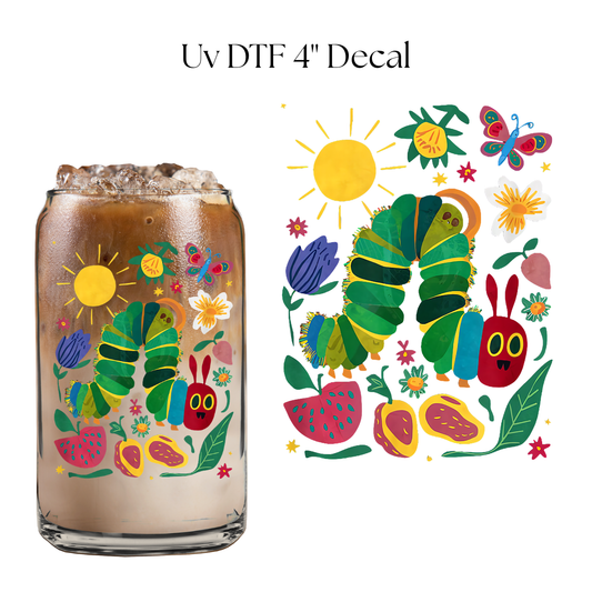 Spring Hungry Caterpillar 4” UV DTF Decal