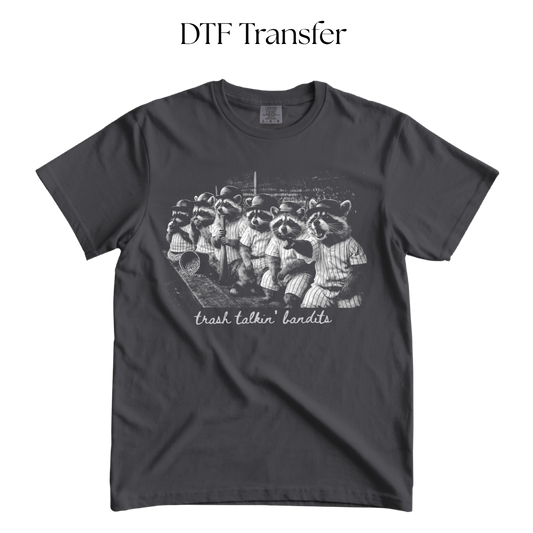 Trash Talking Bandits White Single Color DTF Transfer