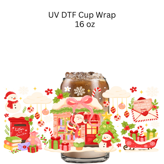 Santa House UV DTF Cup Wrap