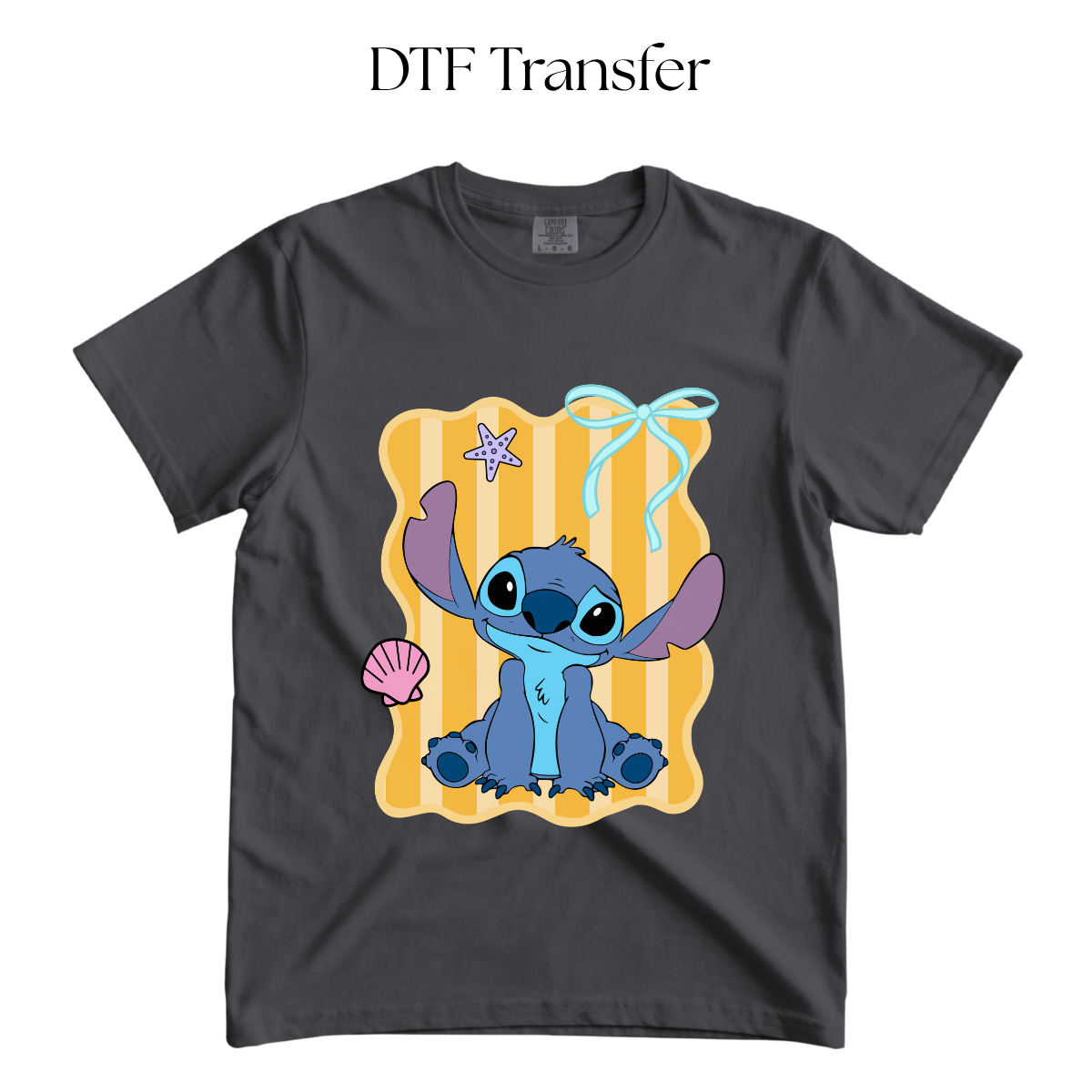 Blue Alien Yellow DTF Transfer