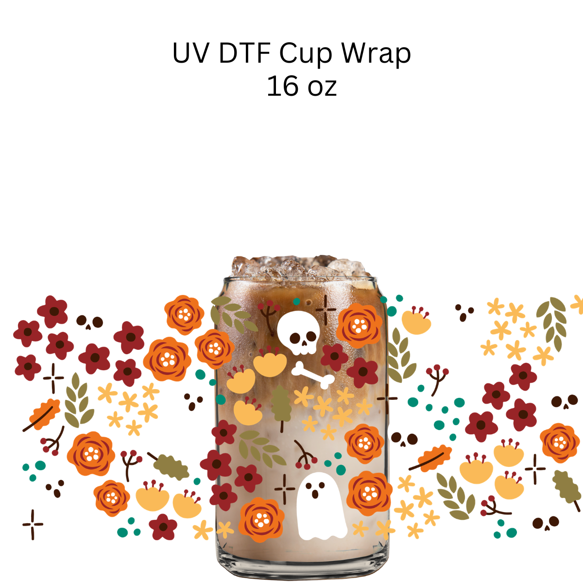 Floral Bones UV DTF Cup Wrap