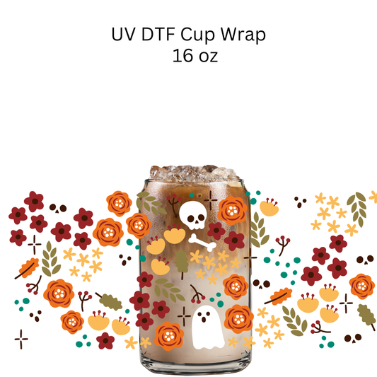 Floral Bones UV DTF Cup Wrap