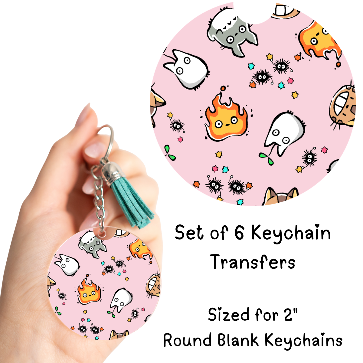 My Neighbor Faces Keychain Transfer Set of 6