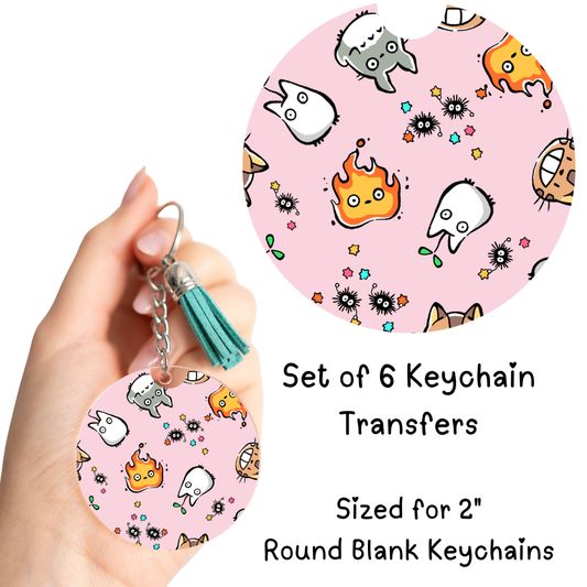 My Neighbor Faces Keychain Transfer Set of 6