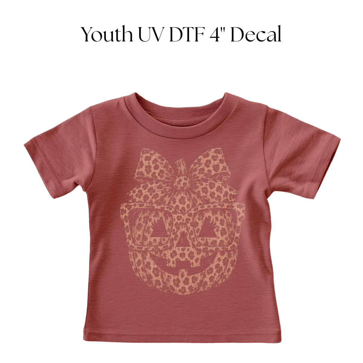 YOUTH Cheetah Print Pumpkin DTF Transfer (Press on Black)