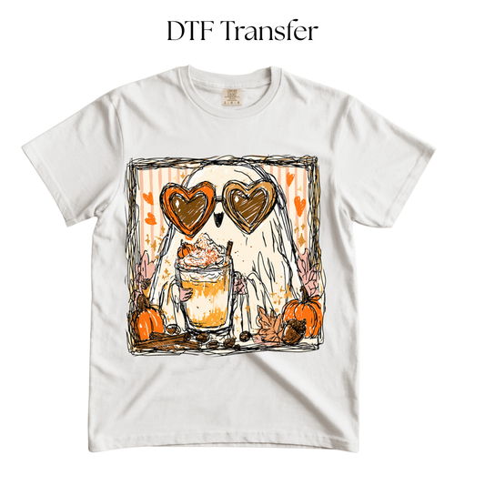 Pumpkin Spice Latte Ghost DTF Transfer