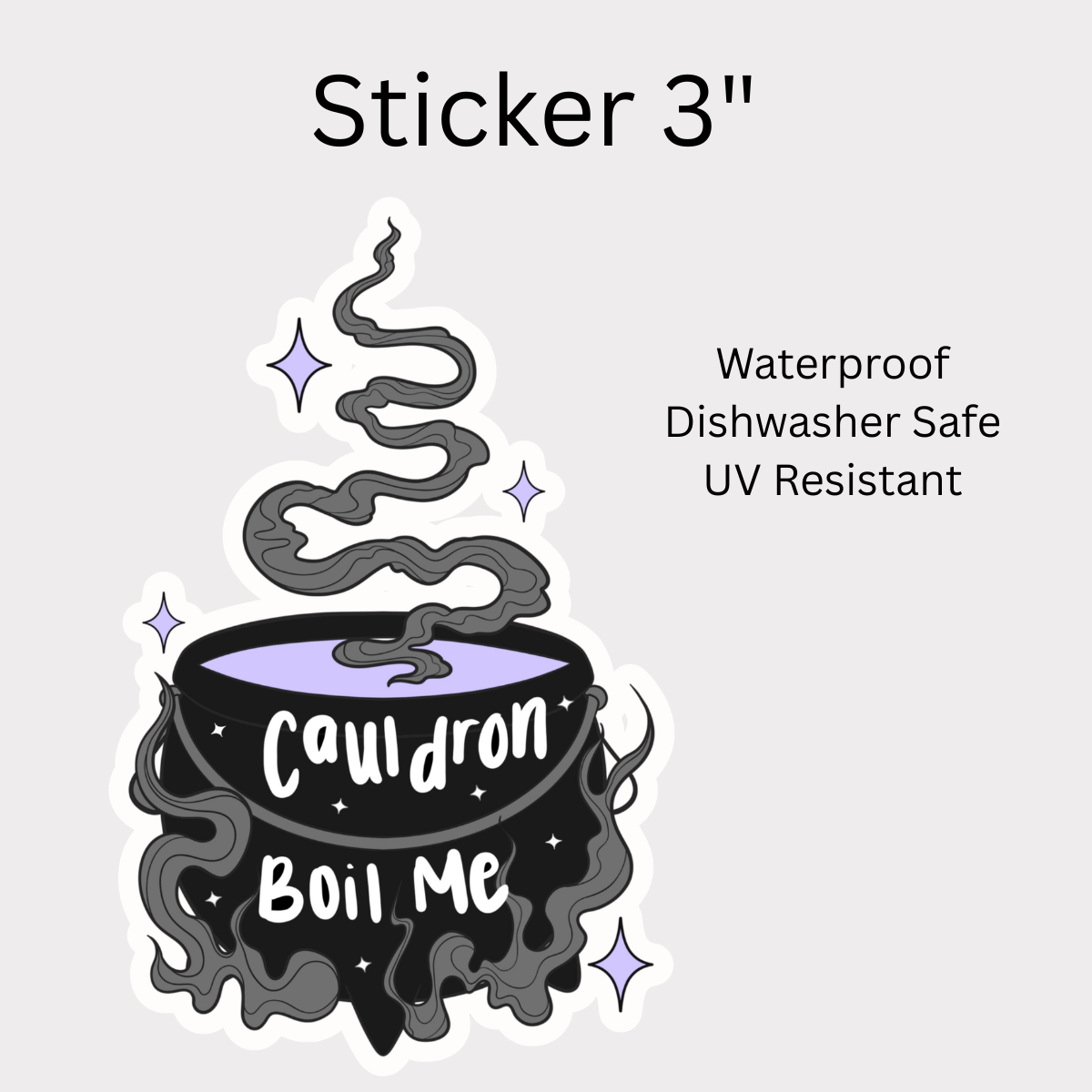 Cauldron White Vinyl Sticker