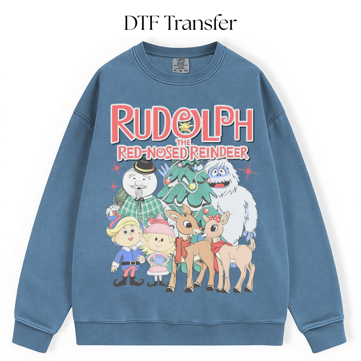 Red Nosed Reindeer DTF Transfer