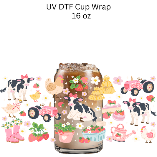 Farm Animals UV DTF Cup Wrap